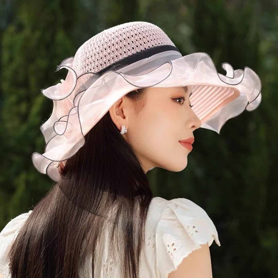NO:225387,【DIOR】High-end temperament and elegant large brim hat goddess Organya breathable wavy edge sun protection hat summer mother sun hat straw hat fisherman hat baseball hat knit hat, hat, dior, dior, espadrilles, hats19860909【迪奥DIOR】高级感气质优雅大沿帽女神欧根纱透气波浪边 防晒帽夏季妈妈遮阳帽帽子草帽渔夫帽棒球帽针织帽,帽子,dior,dior,espadrilles,hats,hat