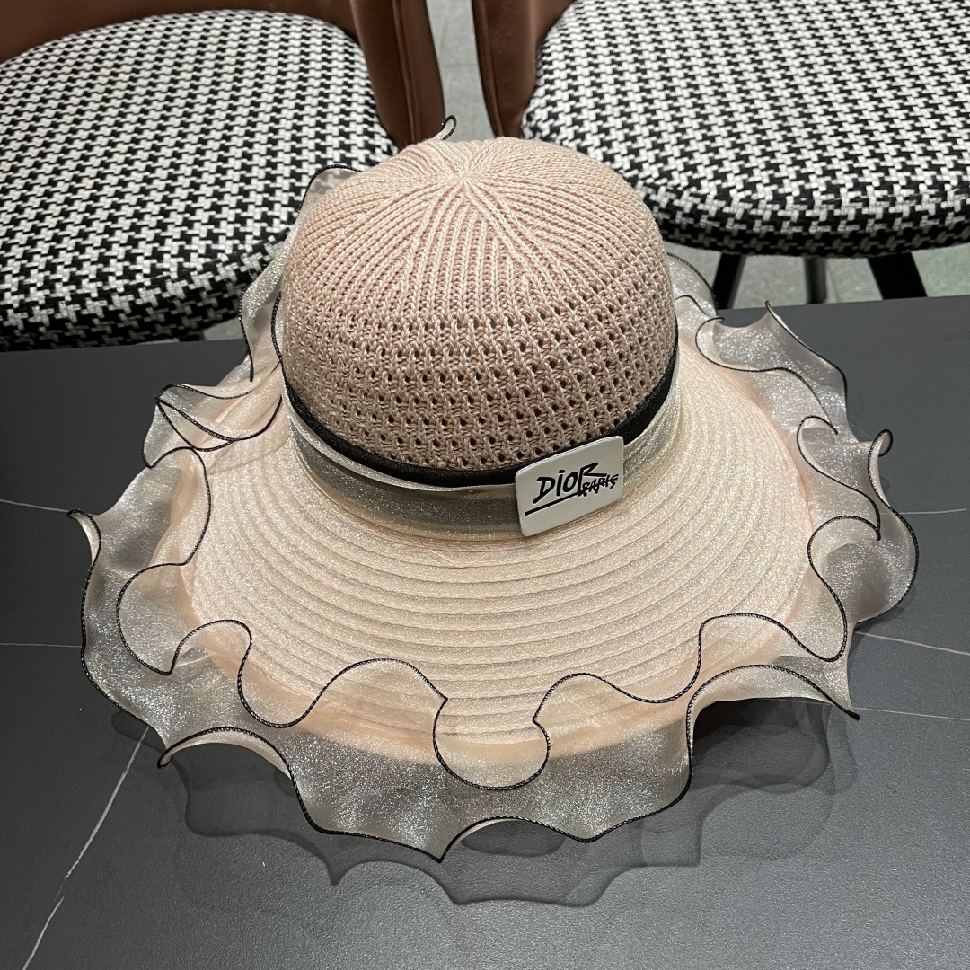 【迪奥DIOR】高级感气质优雅大沿帽女神欧根纱透气波浪边
防晒帽夏季妈妈遮阳帽