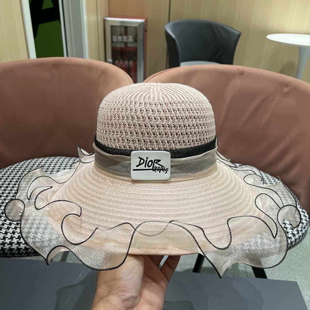 【迪奥DIOR】高级感气质优雅大沿帽女神欧根纱透气波浪边
防晒帽夏季妈妈遮阳帽