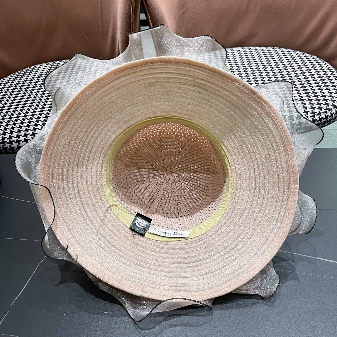 【迪奥DIOR】高级感气质优雅大沿帽女神欧根纱透气波浪边
防晒帽夏季妈妈遮阳帽