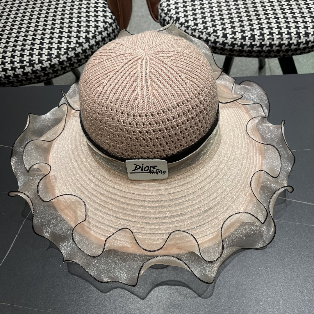 【迪奥DIOR】高级感气质优雅大沿帽女神欧根纱透气波浪边
防晒帽夏季妈妈遮阳帽
