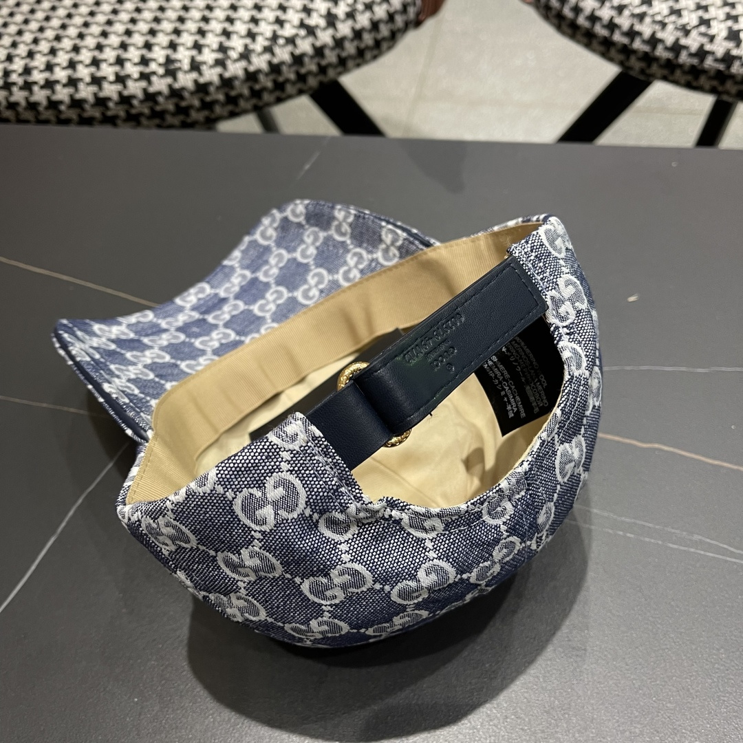  Gucci古奇新款原单棒球帽，大双G，专柜11开模订制，完美对花,轻盈透气！基础头围56，贴片可调节。