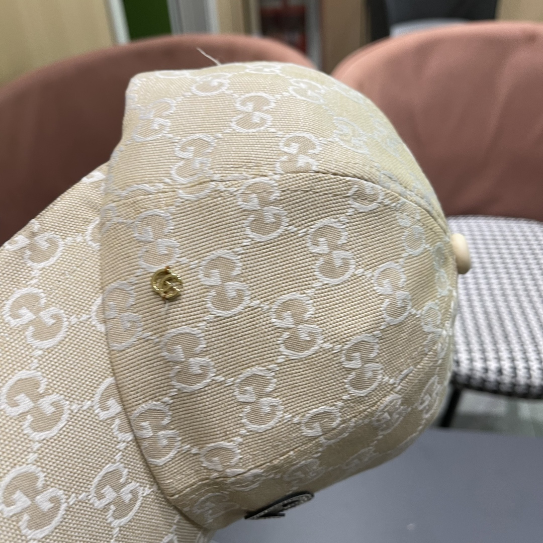  Gucci古奇新款原单棒球帽，大双G，专柜11开模订制，完美对花,轻盈透气！基础头围56，贴片可调节。