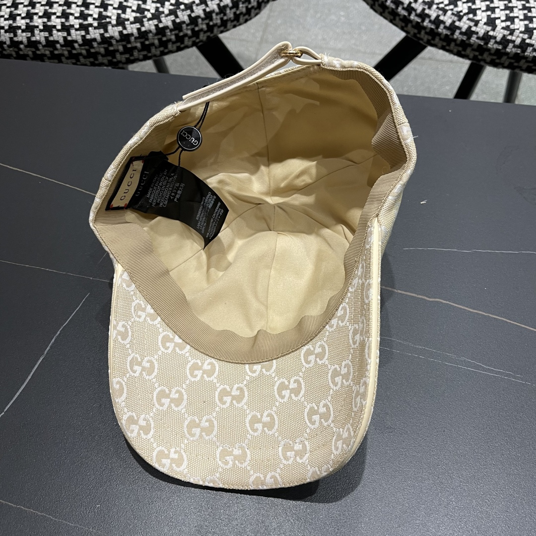  Gucci古奇新款原单棒球帽，大双G，专柜11开模订制，完美对花,轻盈透气！基础头围56，贴片可调节。