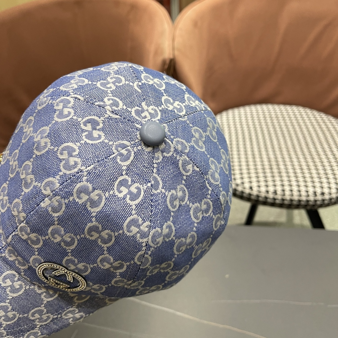  Gucci古奇新款原单棒球帽，大双G，专柜11开模订制，完美对花,轻盈透气！基础头围56，贴片可调节。