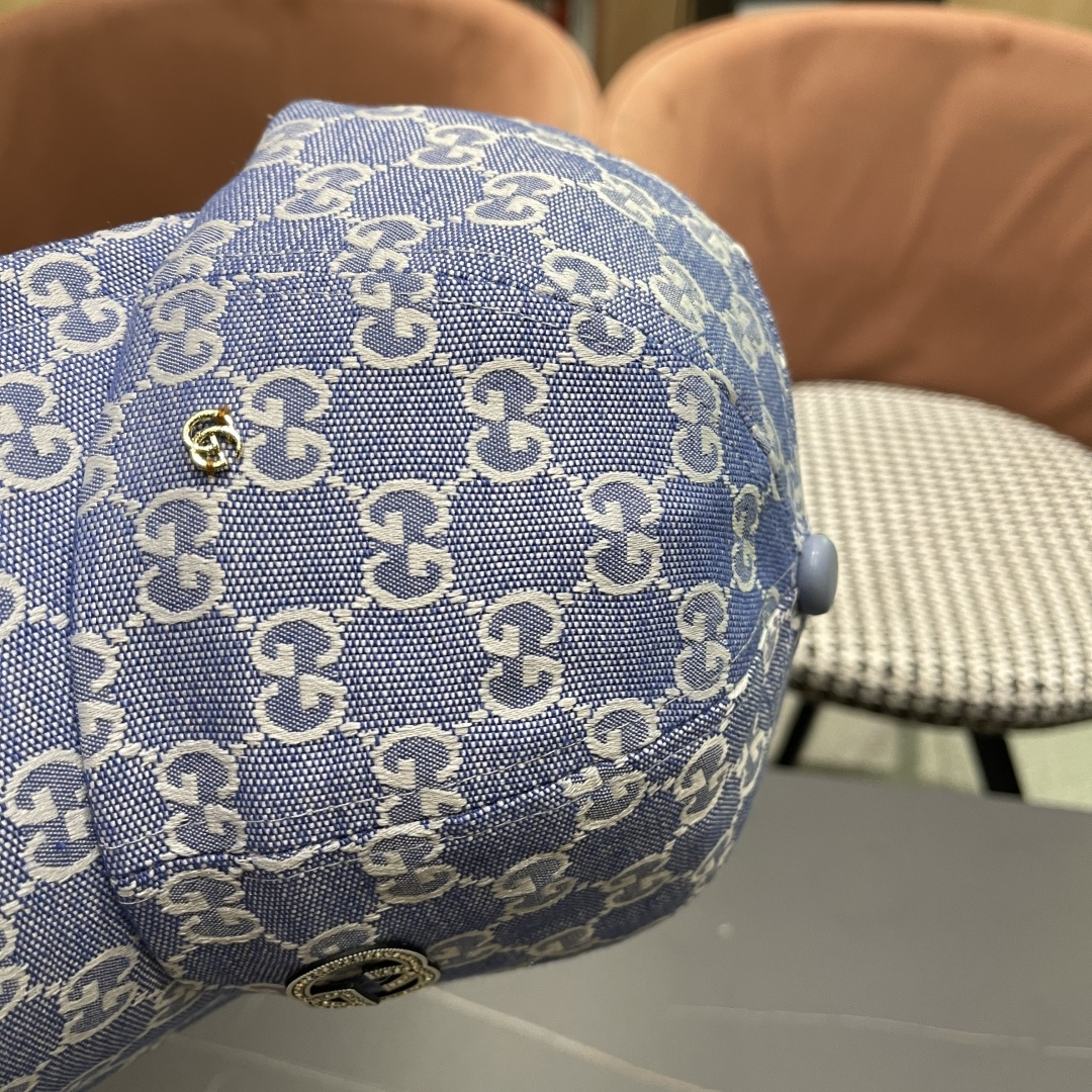  Gucci古奇新款原单棒球帽，大双G，专柜11开模订制，完美对花,轻盈透气！基础头围56，贴片可调节。