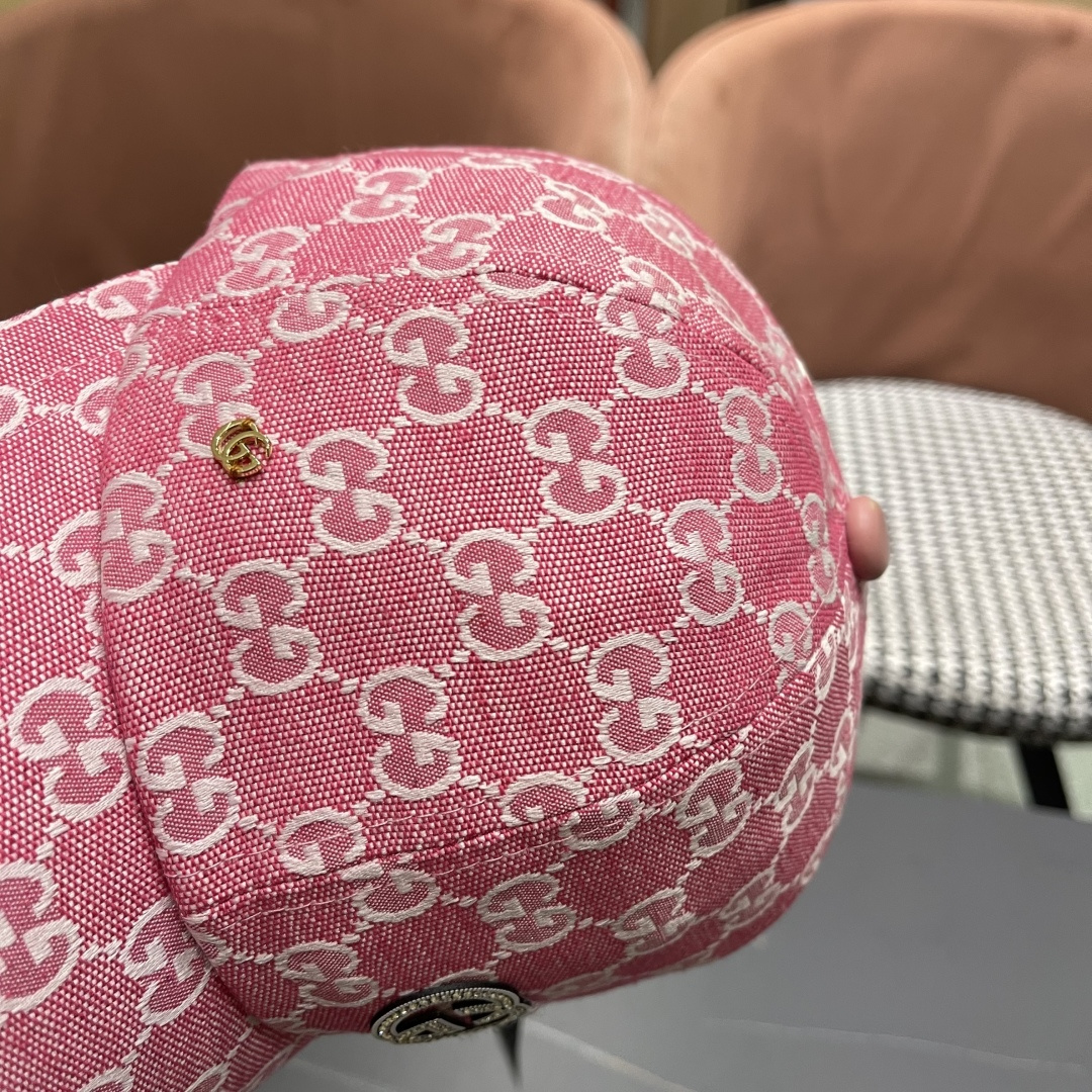  Gucci古奇新款原单棒球帽，大双G，专柜11开模订制，完美对花,轻盈透气！基础头围56，贴片可调节。