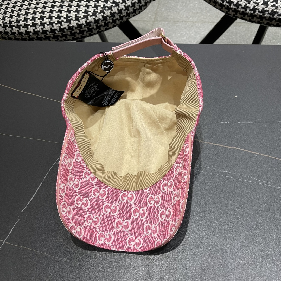  Gucci古奇新款原单棒球帽，大双G，专柜11开模订制，完美对花,轻盈透气！基础头围56，贴片可调节。