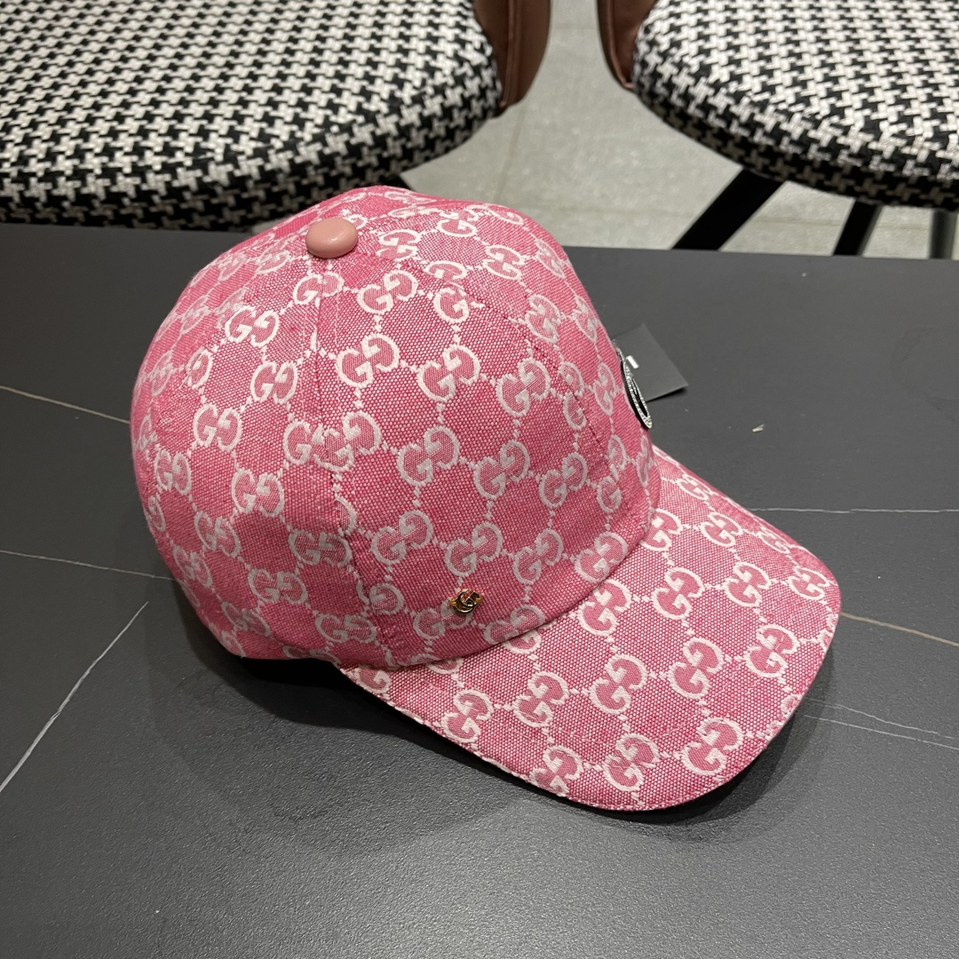  Gucci古奇新款原单棒球帽，大双G，专柜11开模订制，完美对花,轻盈透气！基础头围56，贴片可调节。
