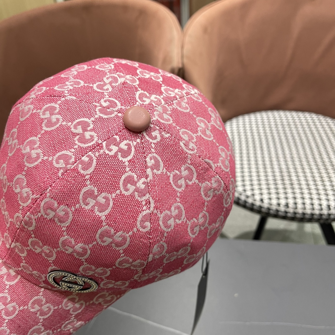  Gucci古奇新款原单棒球帽，大双G，专柜11开模订制，完美对花,轻盈透气！基础头围56，贴片可调节。