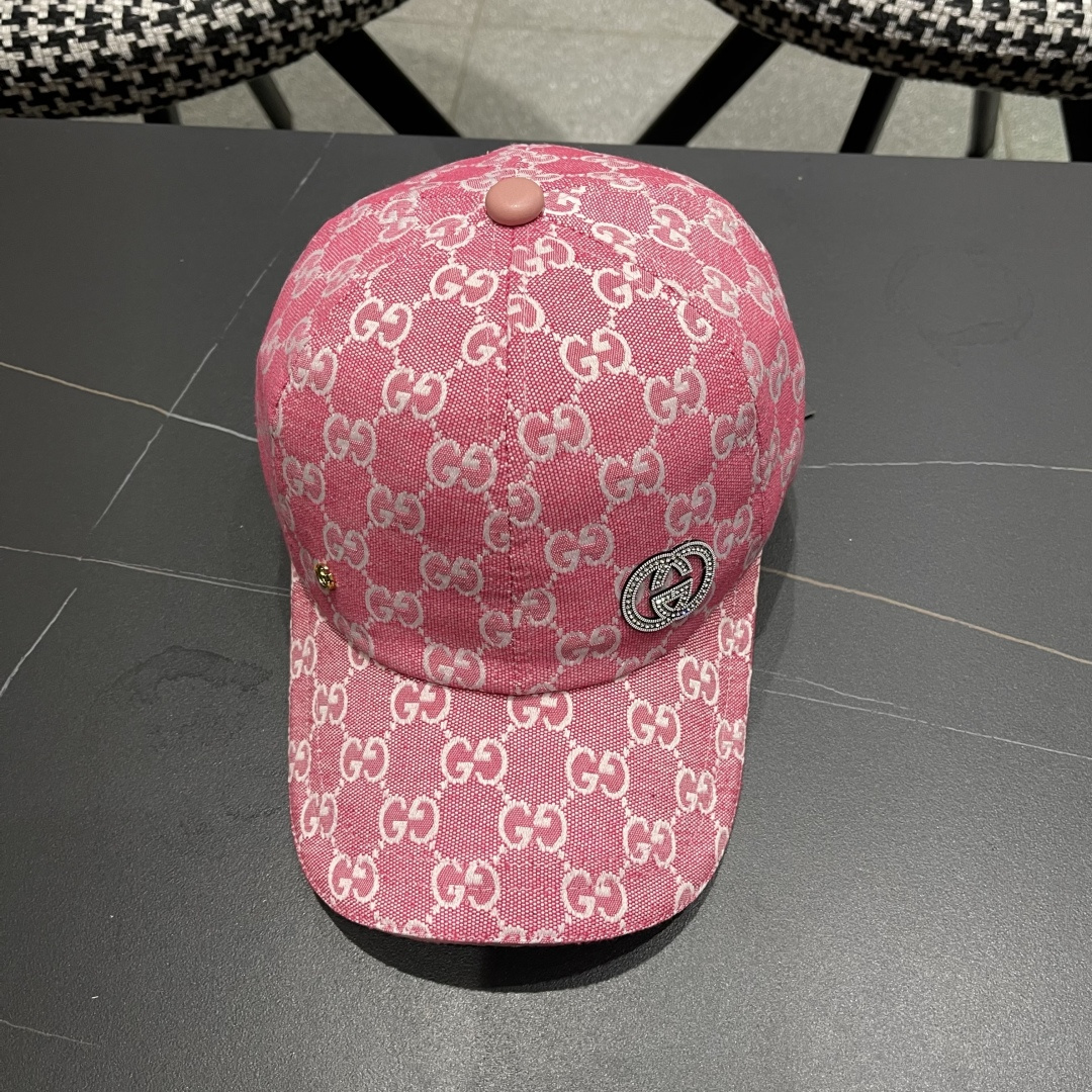  Gucci古奇新款原单棒球帽，大双G，专柜11开模订制，完美对花,轻盈透气！基础头围56，贴片可调节。
