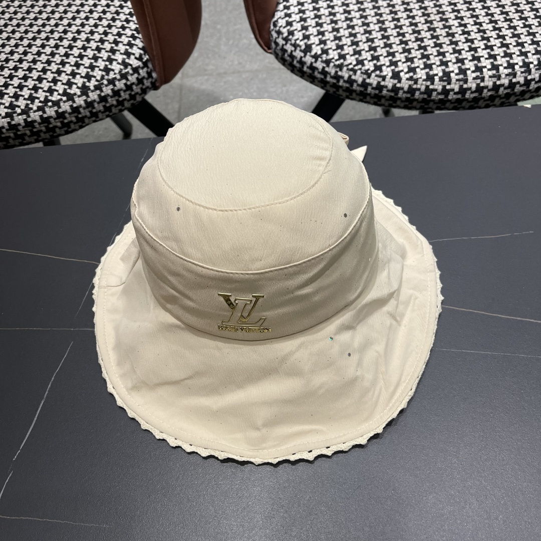  lv路易威登2025新款蝴蝶结防晒渔夫帽子女旅游度假太阳帽休
闲沙滩遮阳帽时尚岔帽