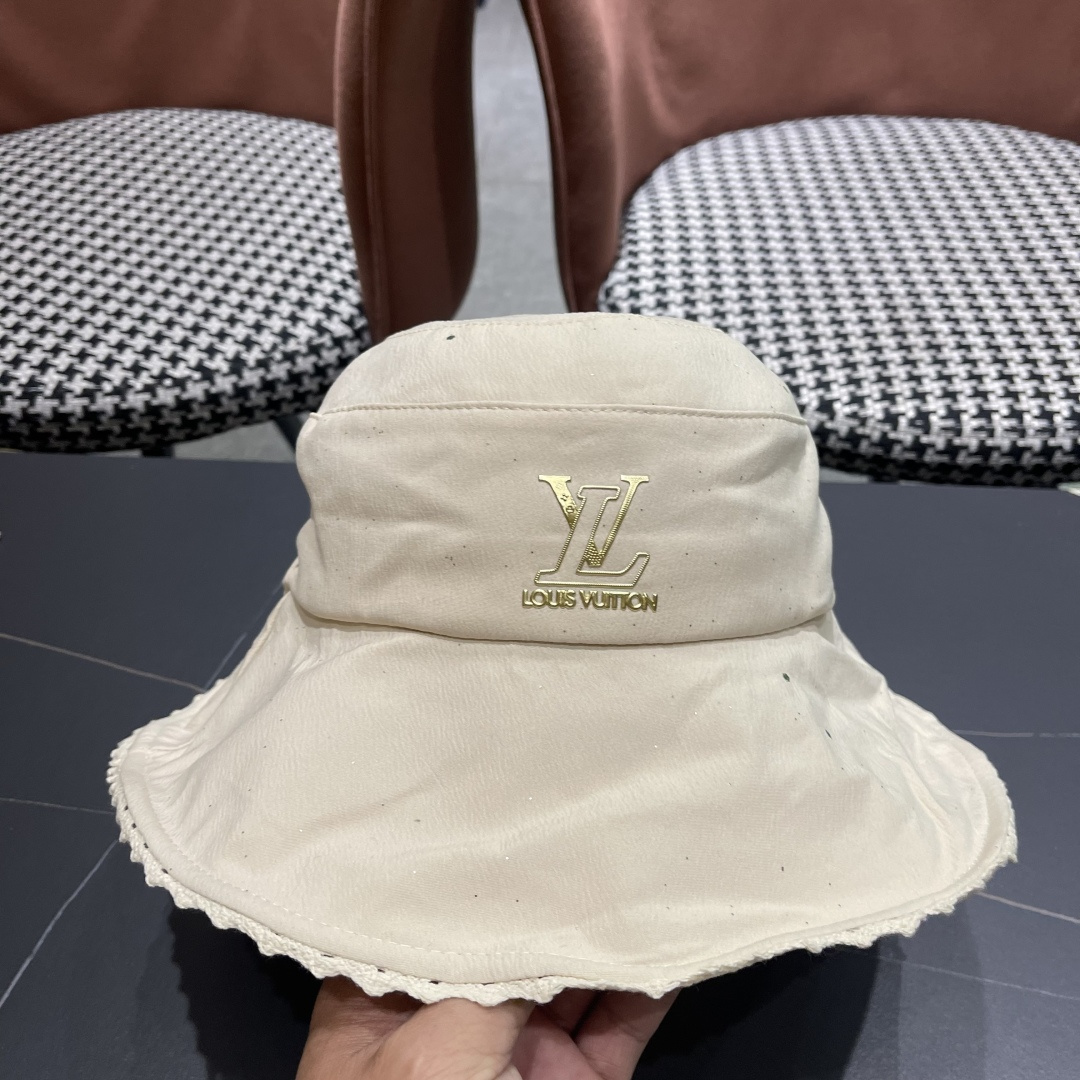  lv路易威登2025新款蝴蝶结防晒渔夫帽子女旅游度假太阳帽休
闲沙滩遮阳帽时尚岔帽