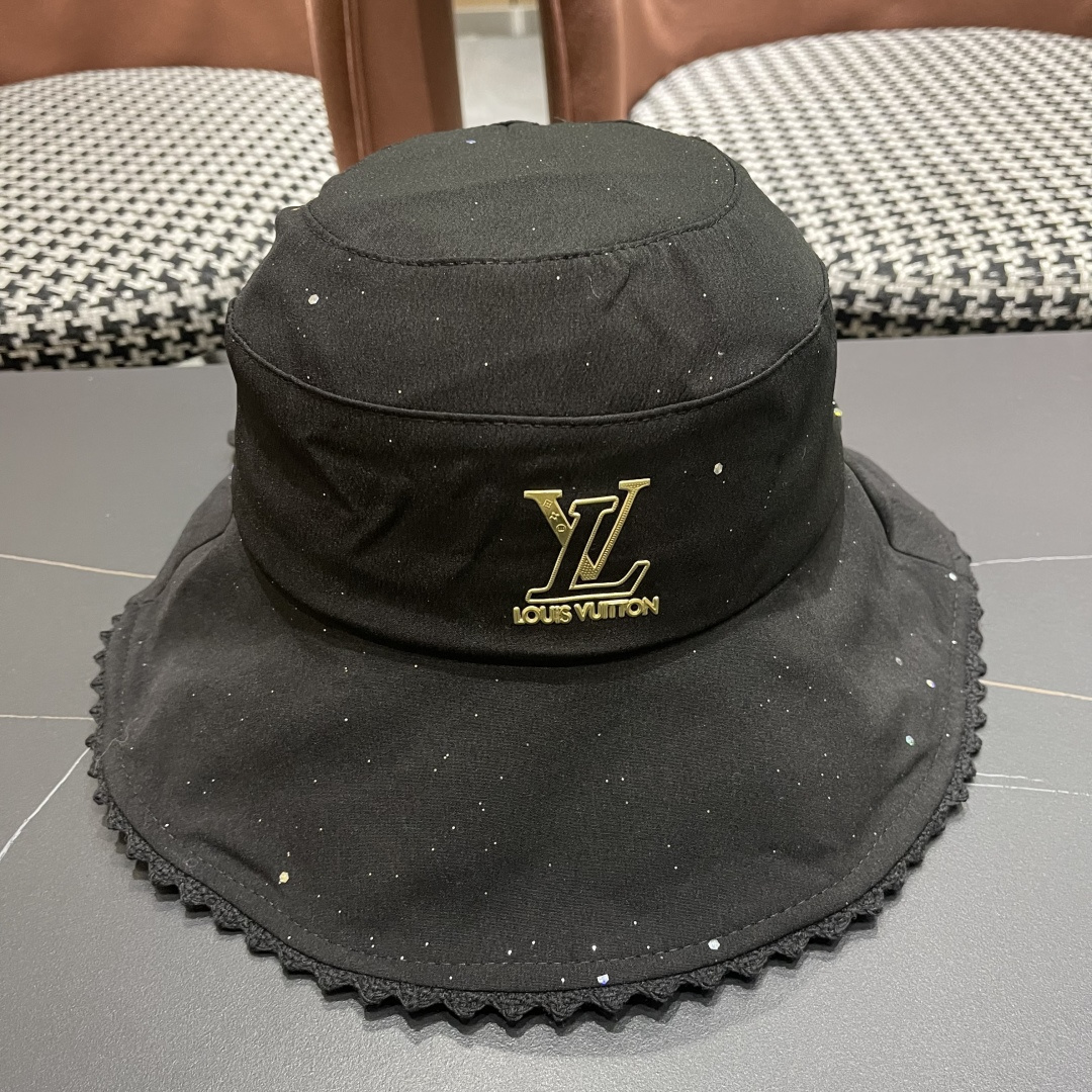 lv路易威登2025新款蝴蝶结防晒渔夫帽子女旅游度假太阳帽休
闲沙滩遮阳帽时尚岔帽