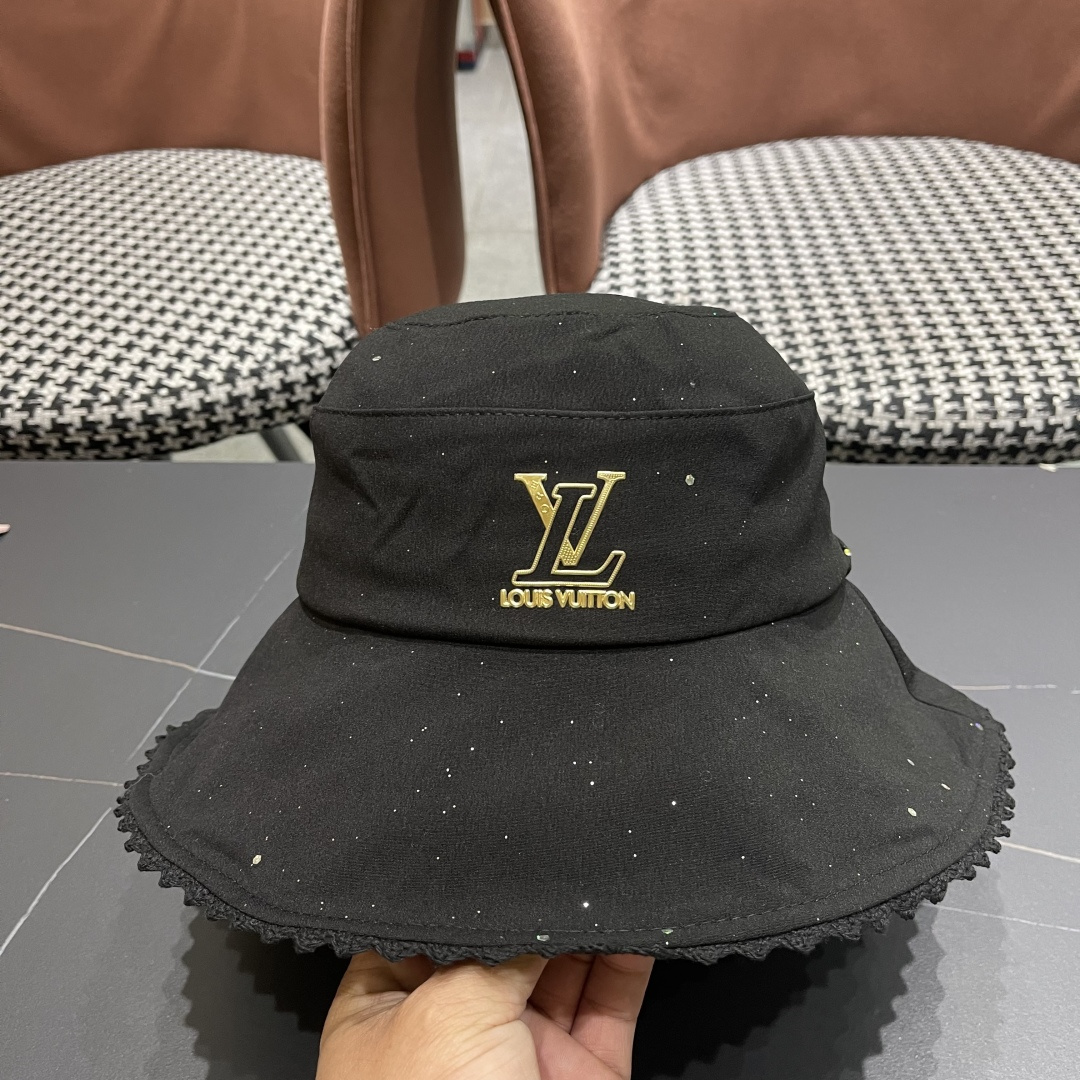  lv路易威登2025新款蝴蝶结防晒渔夫帽子女旅游度假太阳帽休
闲沙滩遮阳帽时尚岔帽