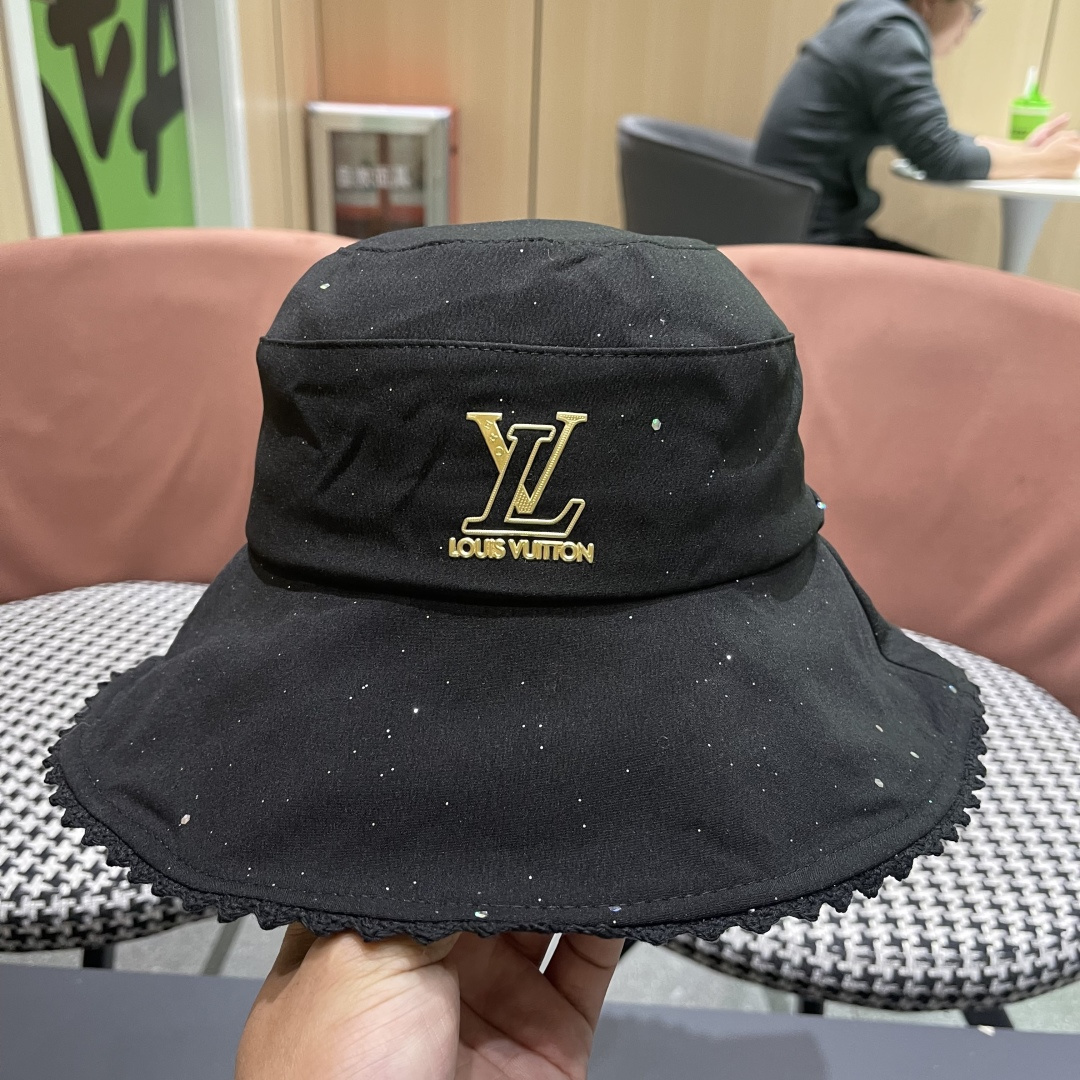  lv路易威登2025新款蝴蝶结防晒渔夫帽子女旅游度假太阳帽休
闲沙滩遮阳帽时尚岔帽
