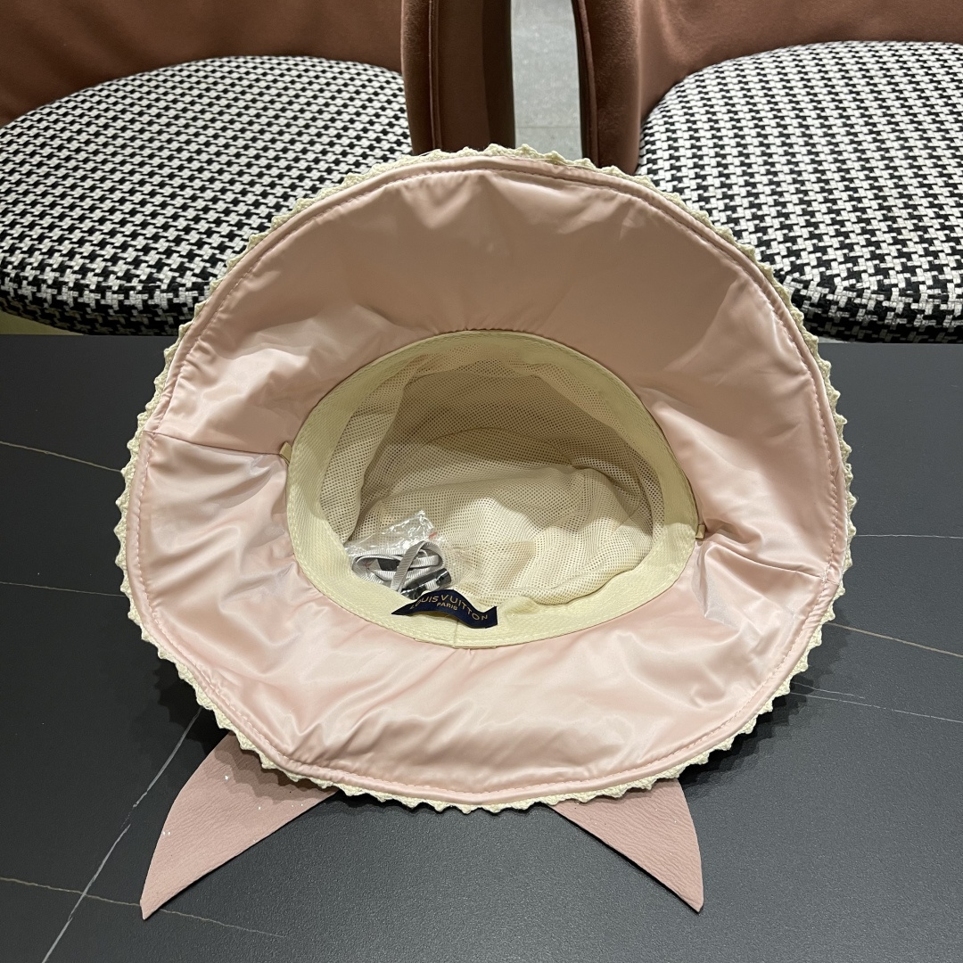  lv路易威登2025新款蝴蝶结防晒渔夫帽子女旅游度假太阳帽休
闲沙滩遮阳帽时尚岔帽