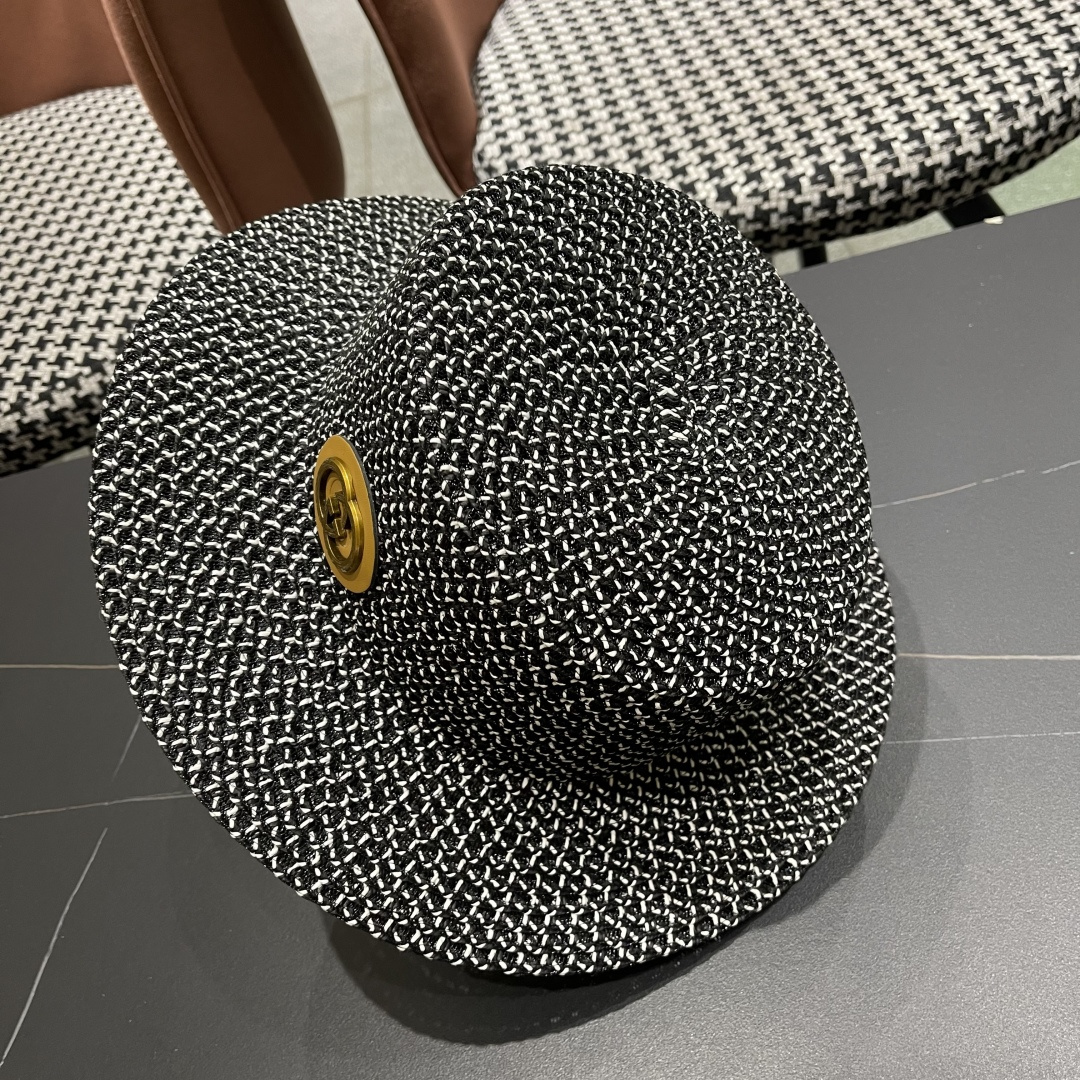   Gucci古奇2025新款镂空草帽，防晒遮阳帽，旅游出街必备