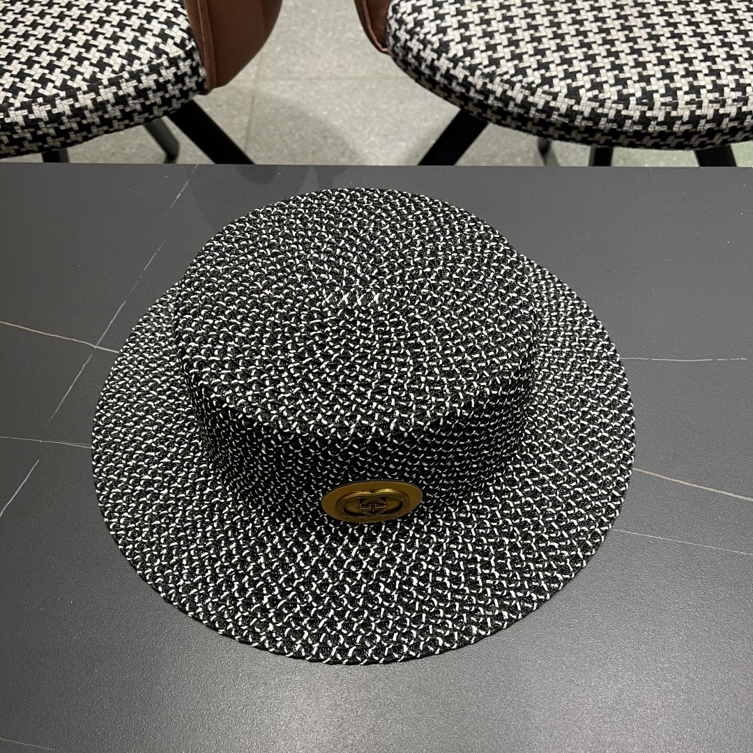   Gucci古奇2025新款镂空草帽，防晒遮阳帽，旅游出街必备