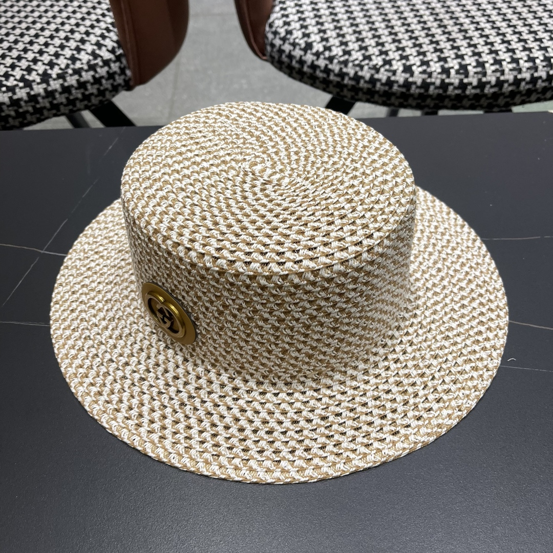   Gucci古奇2025新款镂空草帽，防晒遮阳帽，旅游出街必备