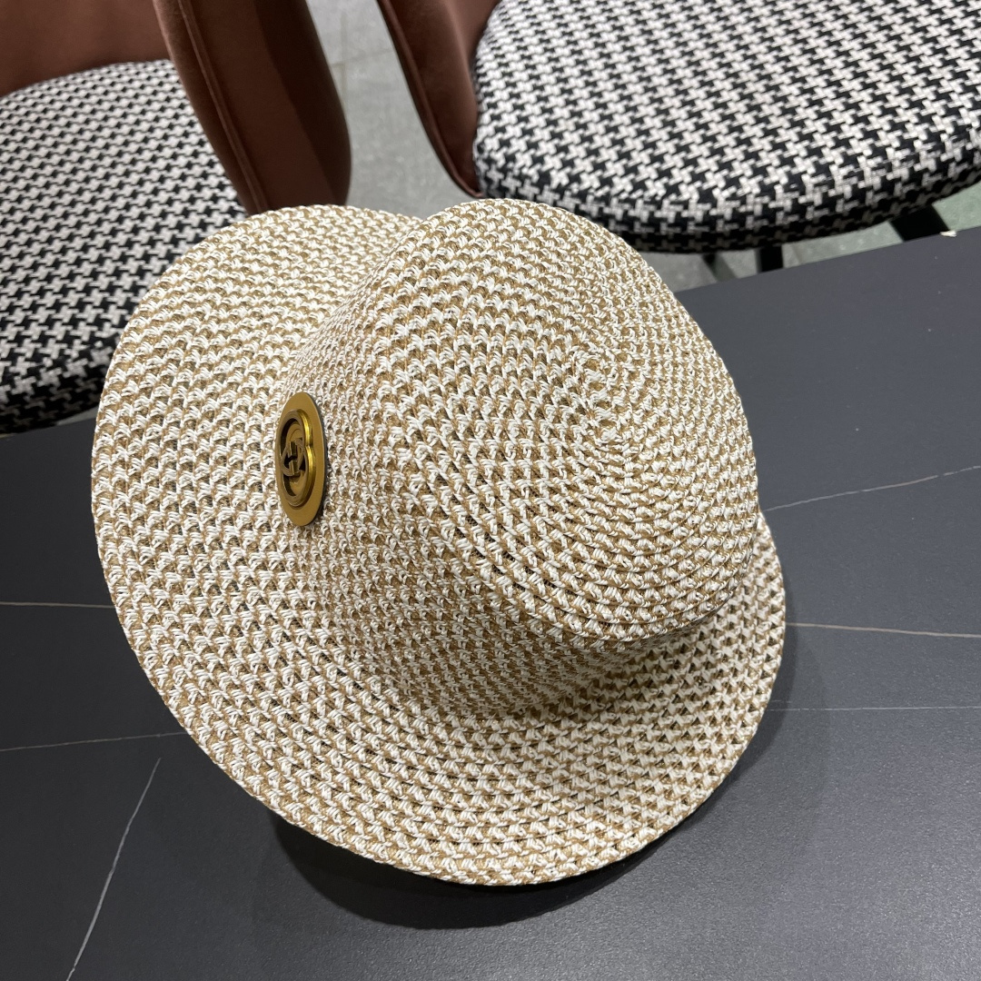   Gucci古奇2025新款镂空草帽，防晒遮阳帽，旅游出街必备