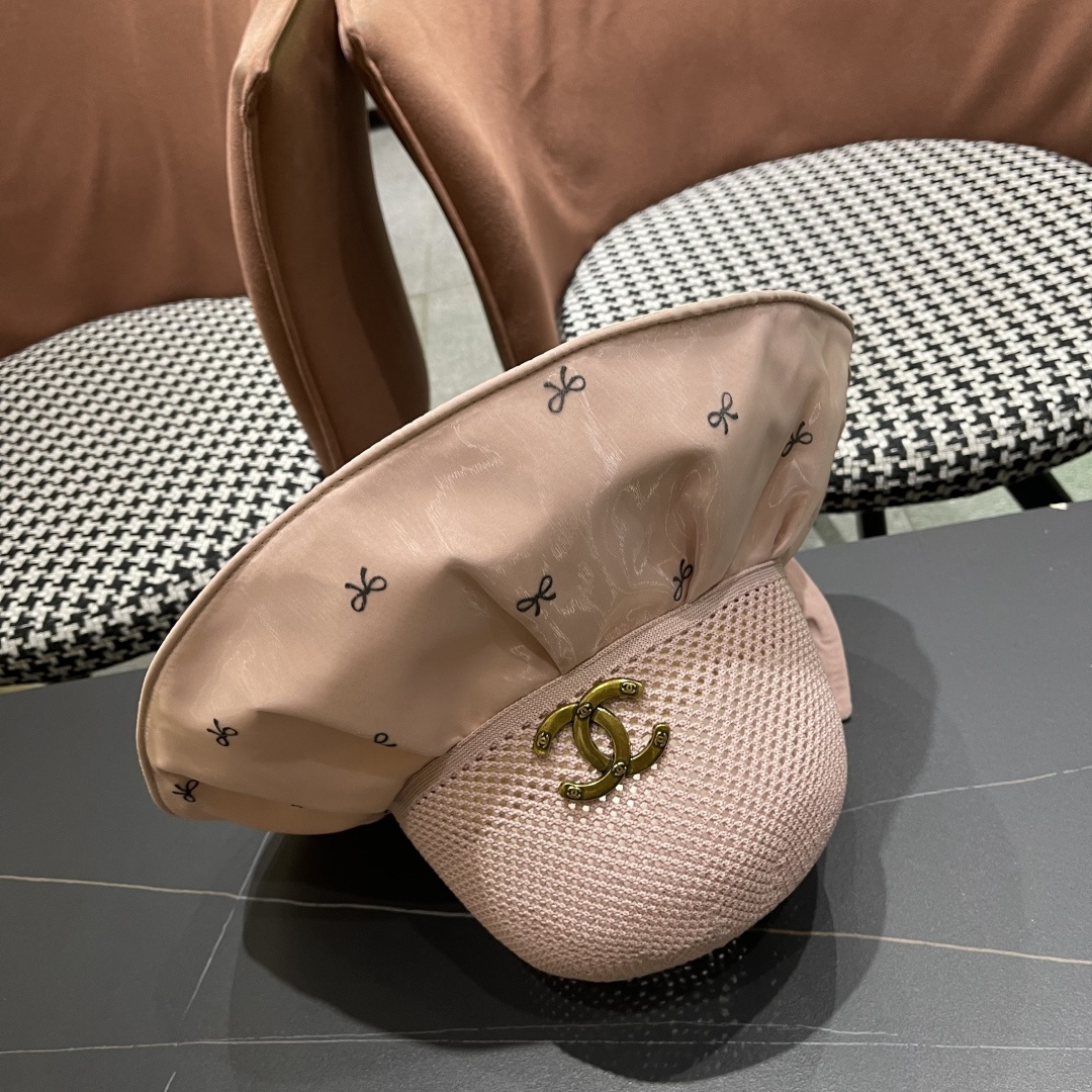  Chanel（香奈儿）蝴蝶结渔夫帽子女春夏季户外防紫外
线遮脸遮阳帽显脸小