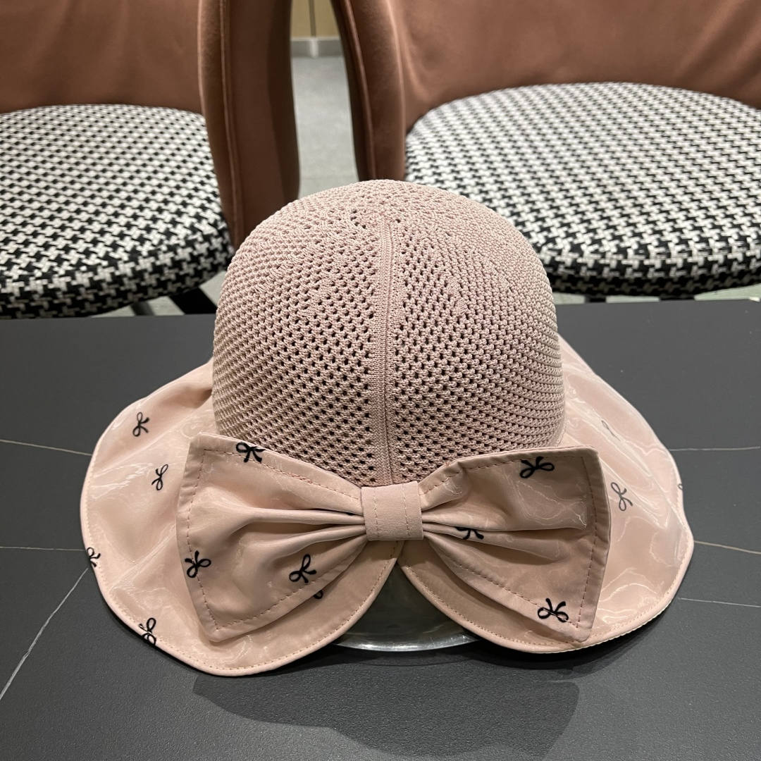  Chanel（香奈儿）蝴蝶结渔夫帽子女春夏季户外防紫外
线遮脸遮阳帽显脸小