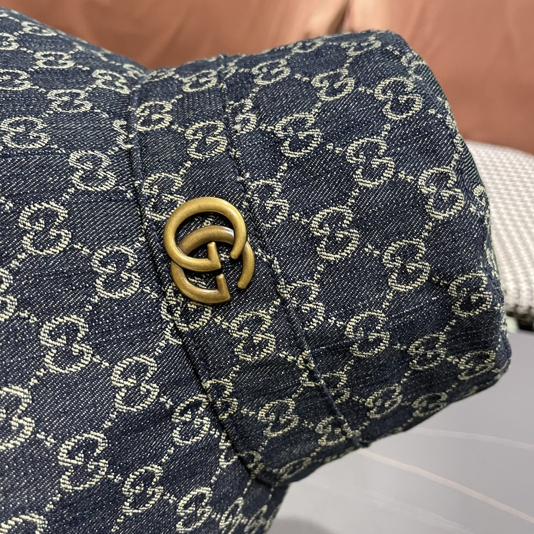  古奇GUCCI🧢官网新品2025年g家字母正确版本老花字母大帽檐牛仔渔夫
帽子女春夏防晒k4