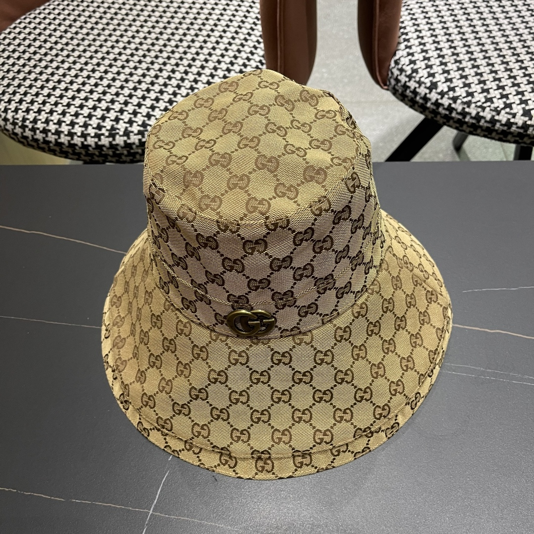  古奇GUCCI🧢官网新品2025年g家字母正确版本老花字母大帽檐牛仔渔夫
帽子女春夏防晒k4