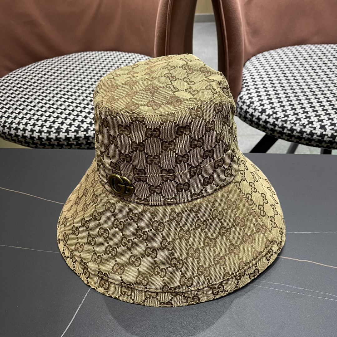  古奇GUCCI🧢官网新品2025年g家字母正确版本老花字母大帽檐牛仔渔夫
帽子女春夏防晒k4
