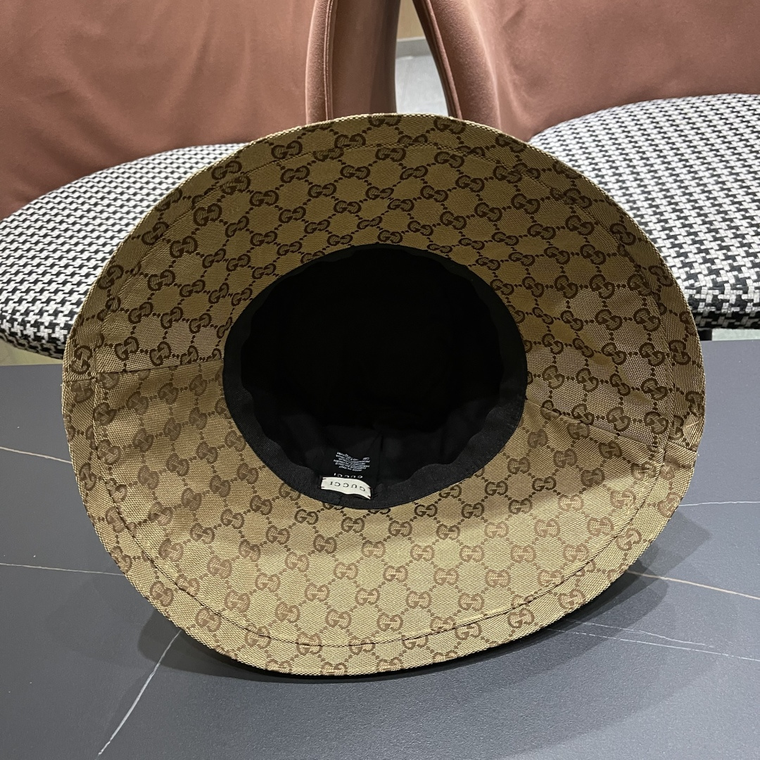  古奇GUCCI🧢官网新品2025年g家字母正确版本老花字母大帽檐牛仔渔夫
帽子女春夏防晒k4