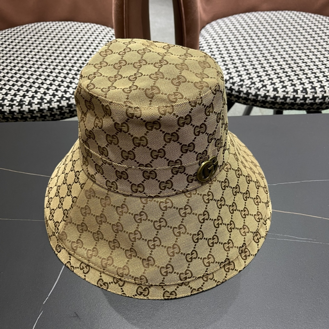  古奇GUCCI🧢官网新品2025年g家字母正确版本老花字母大帽檐牛仔渔夫
帽子女春夏防晒k4