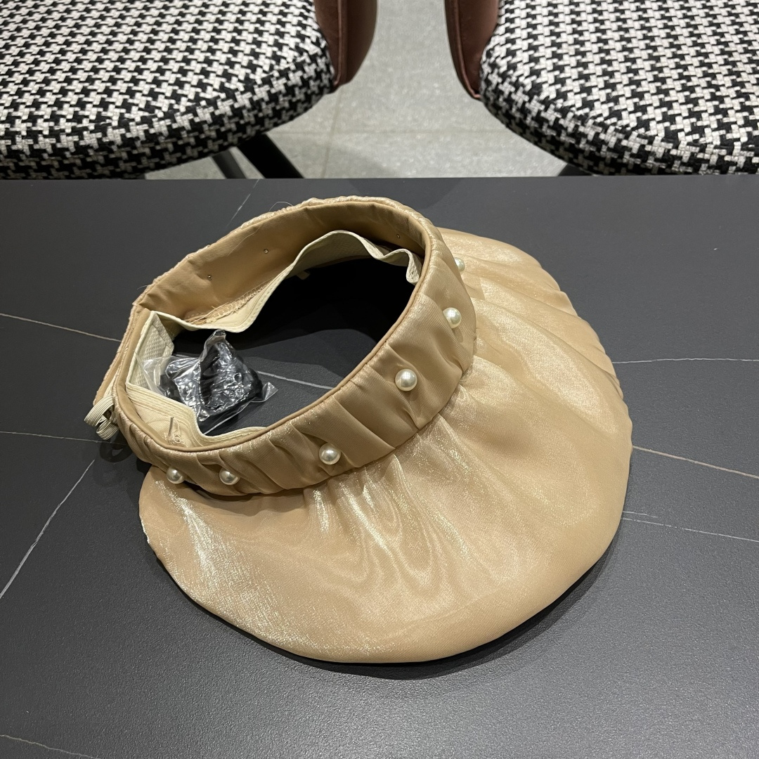  普拉达 PRADA 日系甜美珍珠空顶帽女夏季防晒遮阳帽可卷起便
携户外出游遮阳帽子