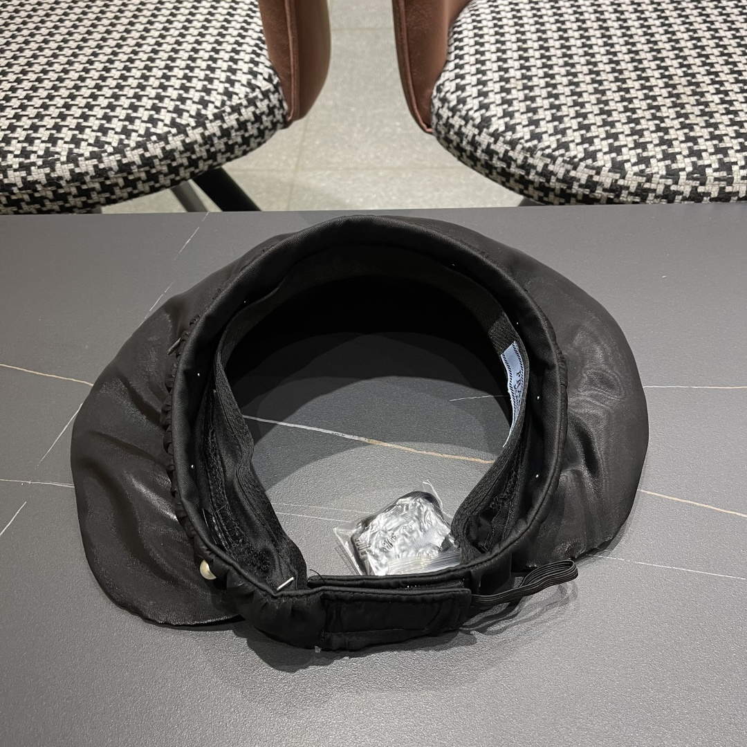  普拉达 PRADA 日系甜美珍珠空顶帽女夏季防晒遮阳帽可卷起便
携户外出游遮阳帽子