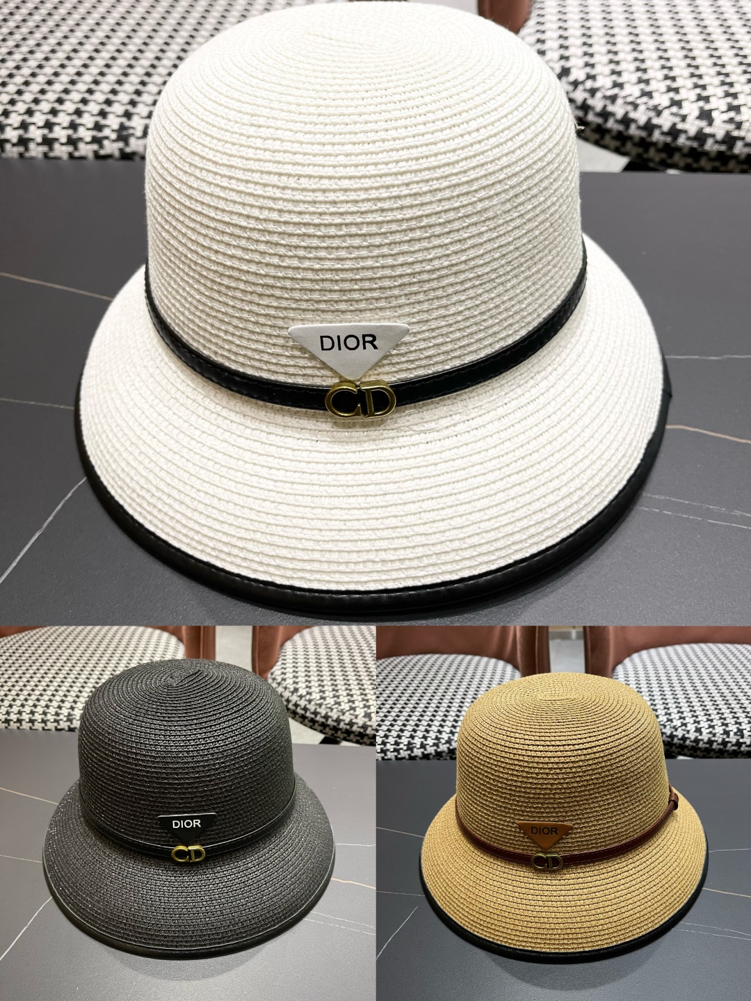  【DIOR迪奥】2025新款水桶草帽盆帽🤩沙滩风，简约大方，百搭单品～出街首选，新款帽型超美腻，新品上