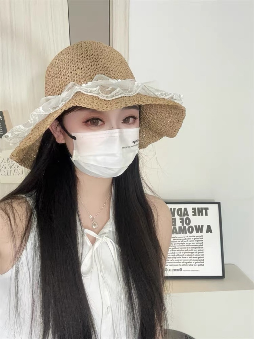  香奈儿CHANEL橘子哥哥出游品脸小可折叠遮阳防晒帽子田园
风百搭可爱蕾丝草帽女