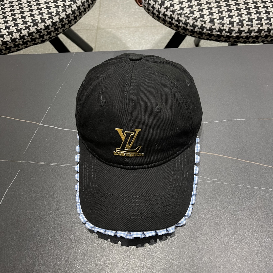  Lv路易威登韩版蕾丝花边棒球帽女春夏季大头围宽檐鸭
舌帽显脸小遮阳帽
