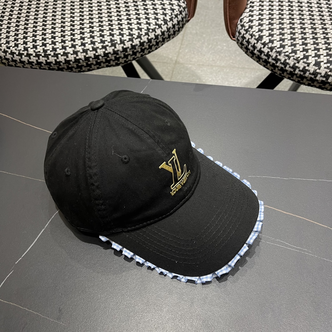  Lv路易威登韩版蕾丝花边棒球帽女春夏季大头围宽檐鸭
舌帽显脸小遮阳帽