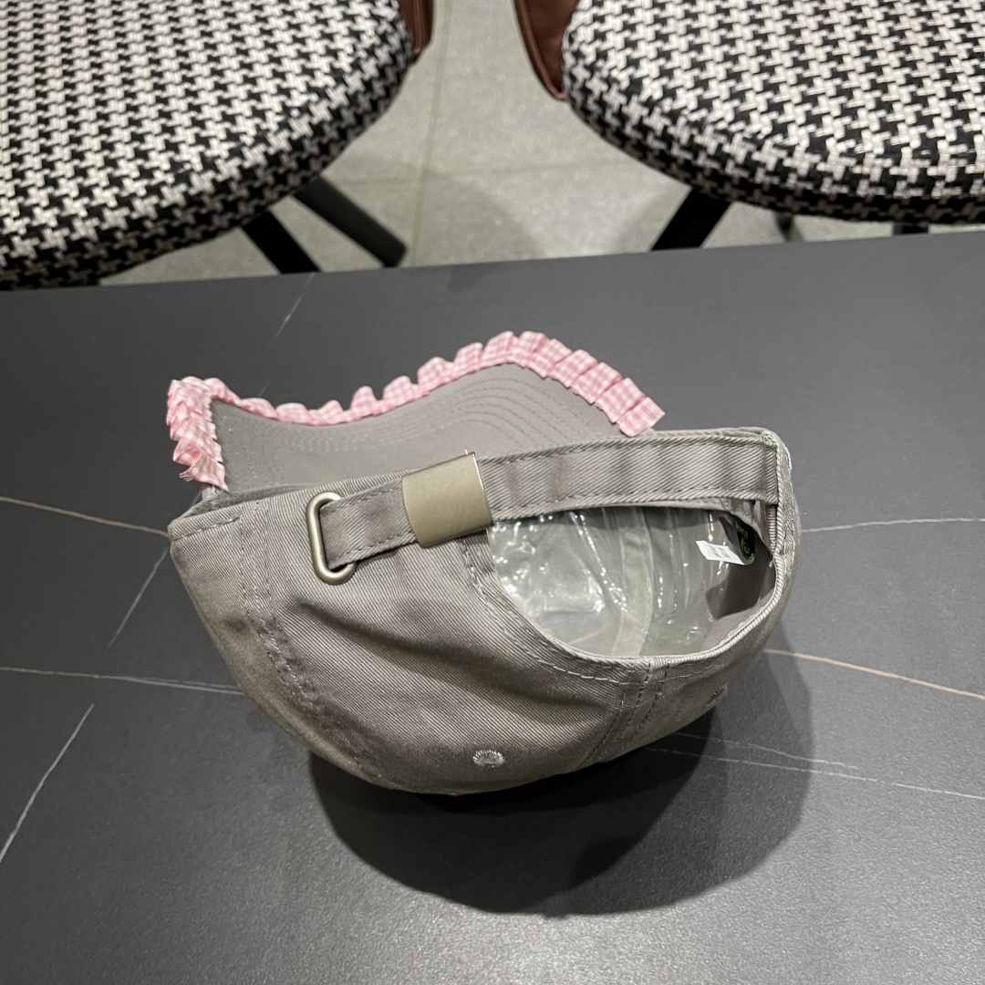  Lv路易威登韩版蕾丝花边棒球帽女春夏季大头围宽檐鸭
舌帽显脸小遮阳帽