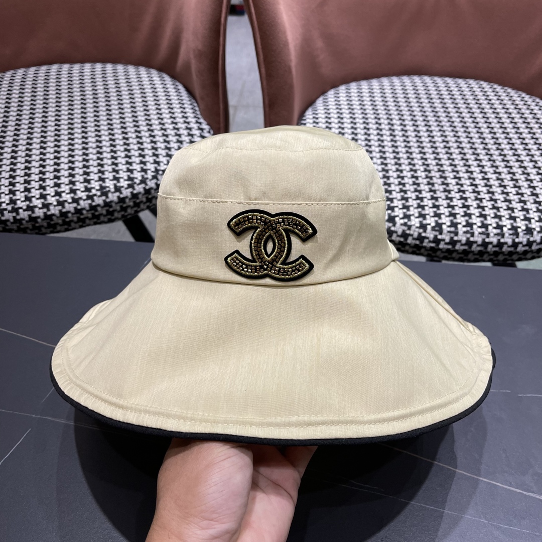 💛【CHANEL香奈儿】2025新款新款韩版蝴蝶结渔夫帽女春夏遮阳盆帽显脸小ins大
檐防晒太阳帽子