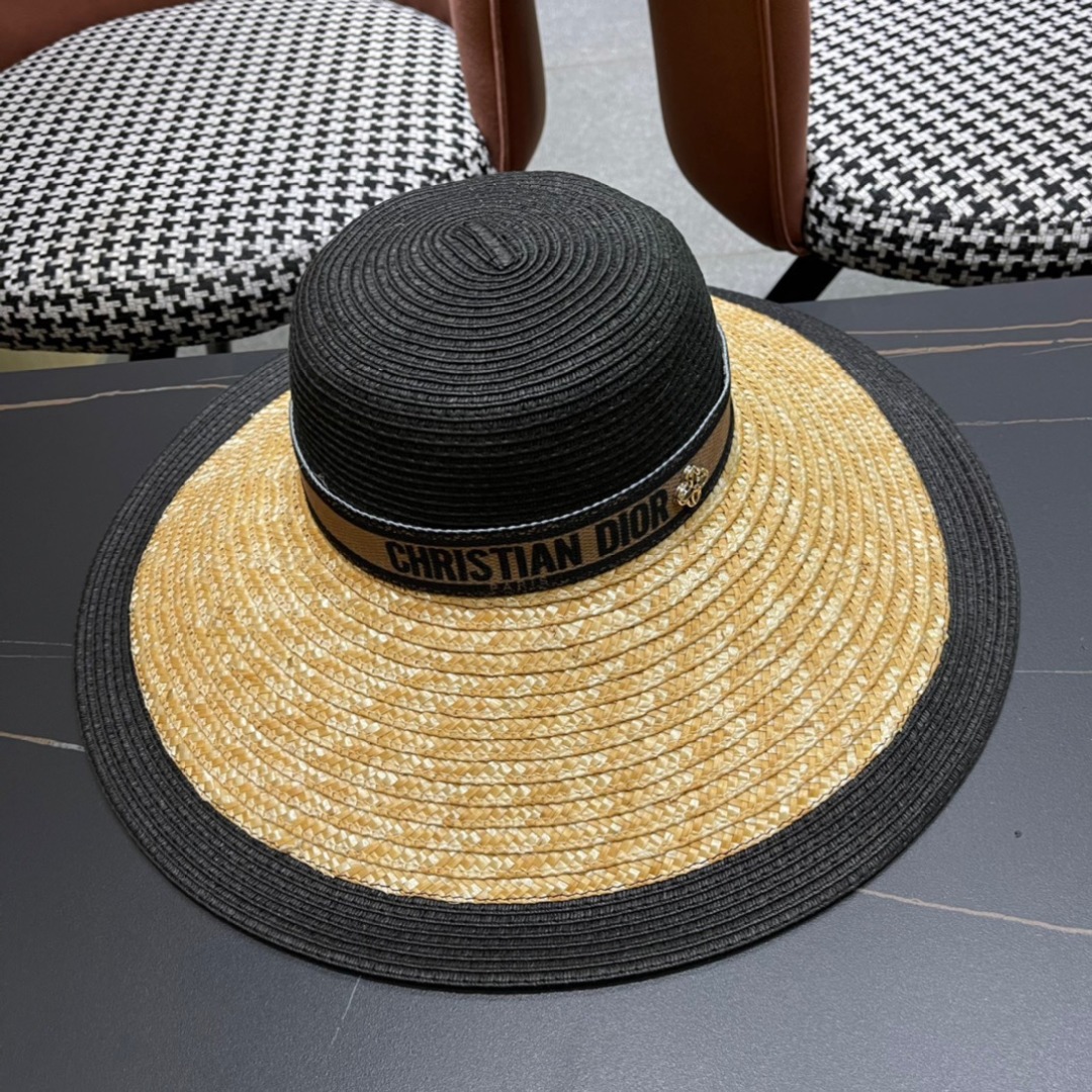  DIOR👒迪奥 2024春夏新大沿草帽👏简约大方，百搭单品～出街首选，新品上架