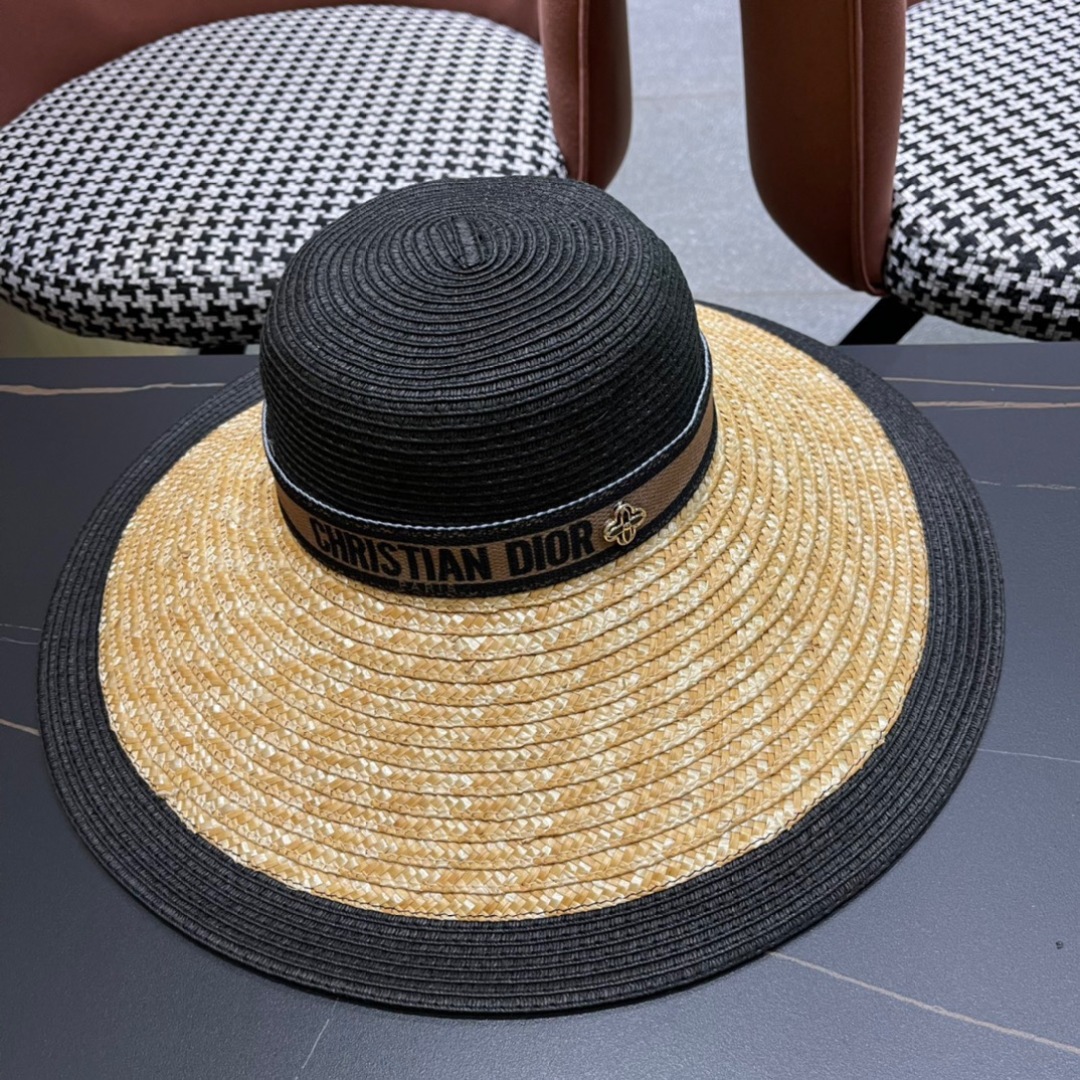  DIOR👒迪奥 2024春夏新大沿草帽👏简约大方，百搭单品～出街首选，新品上架