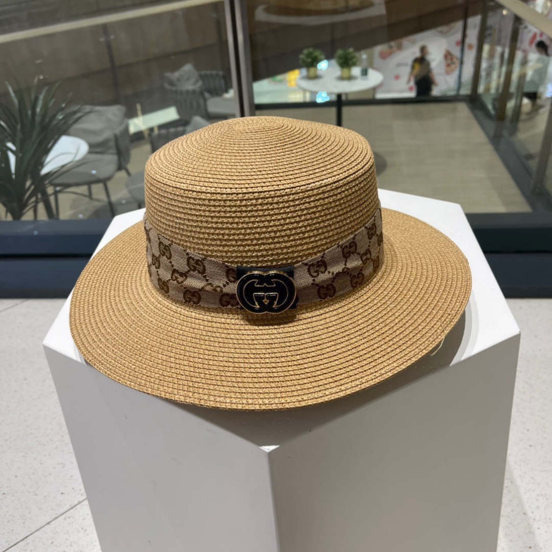 Gucci古奇草帽，遮阳帽，l头围57cm