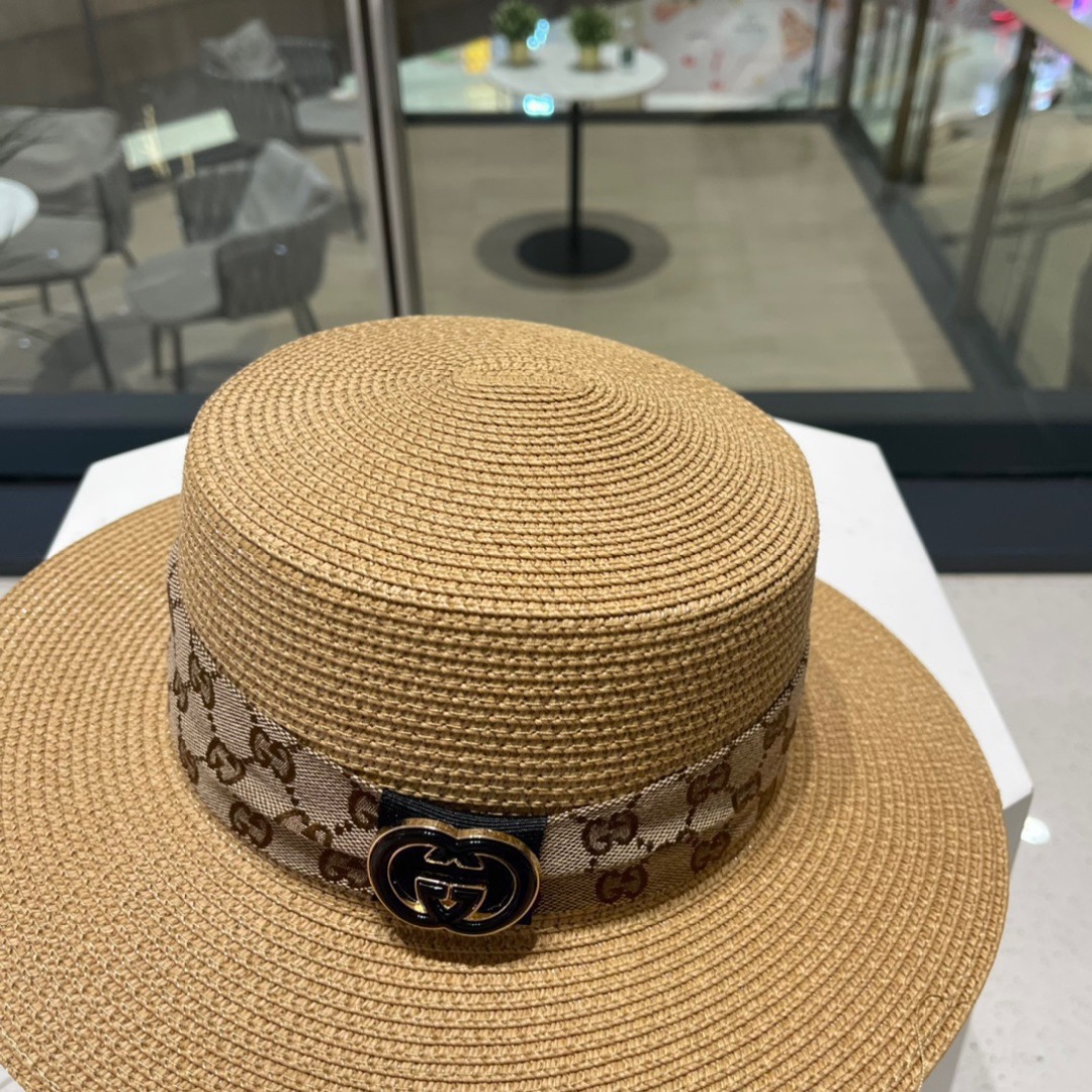  Gucci古奇草帽，遮阳帽，l头围57cm