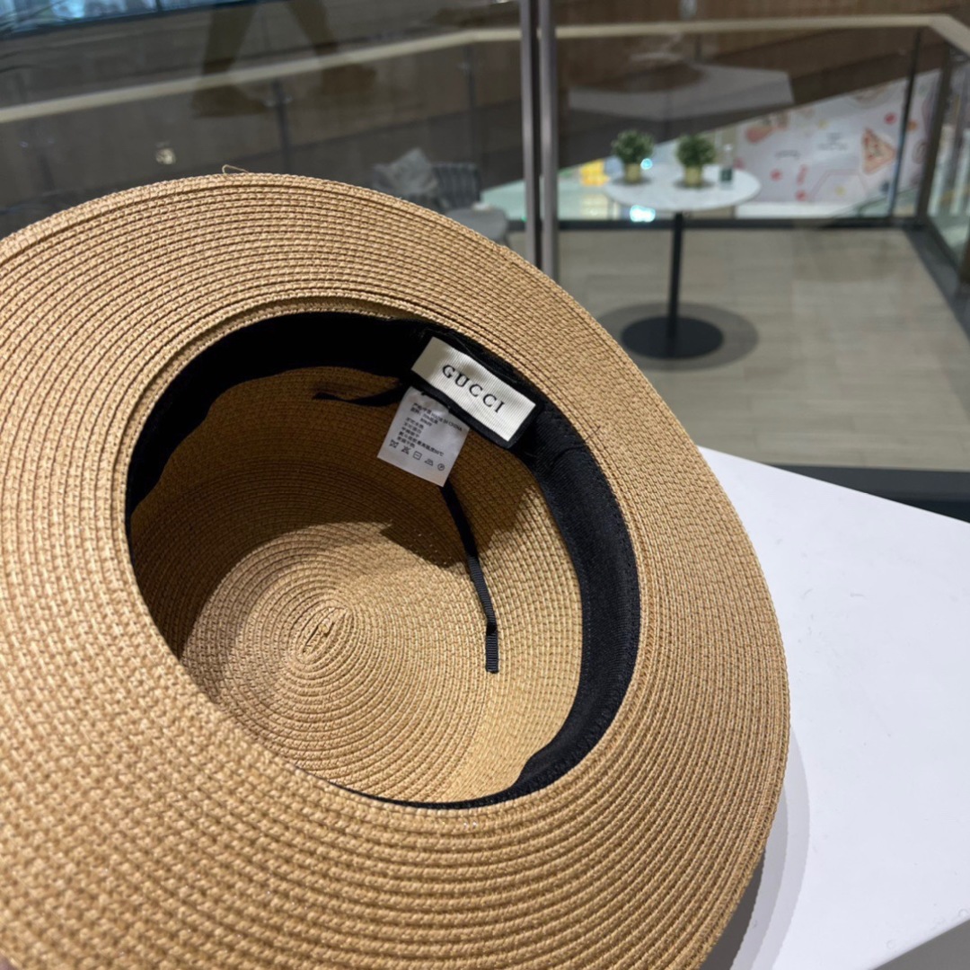  Gucci古奇草帽，遮阳帽，l头围57cm