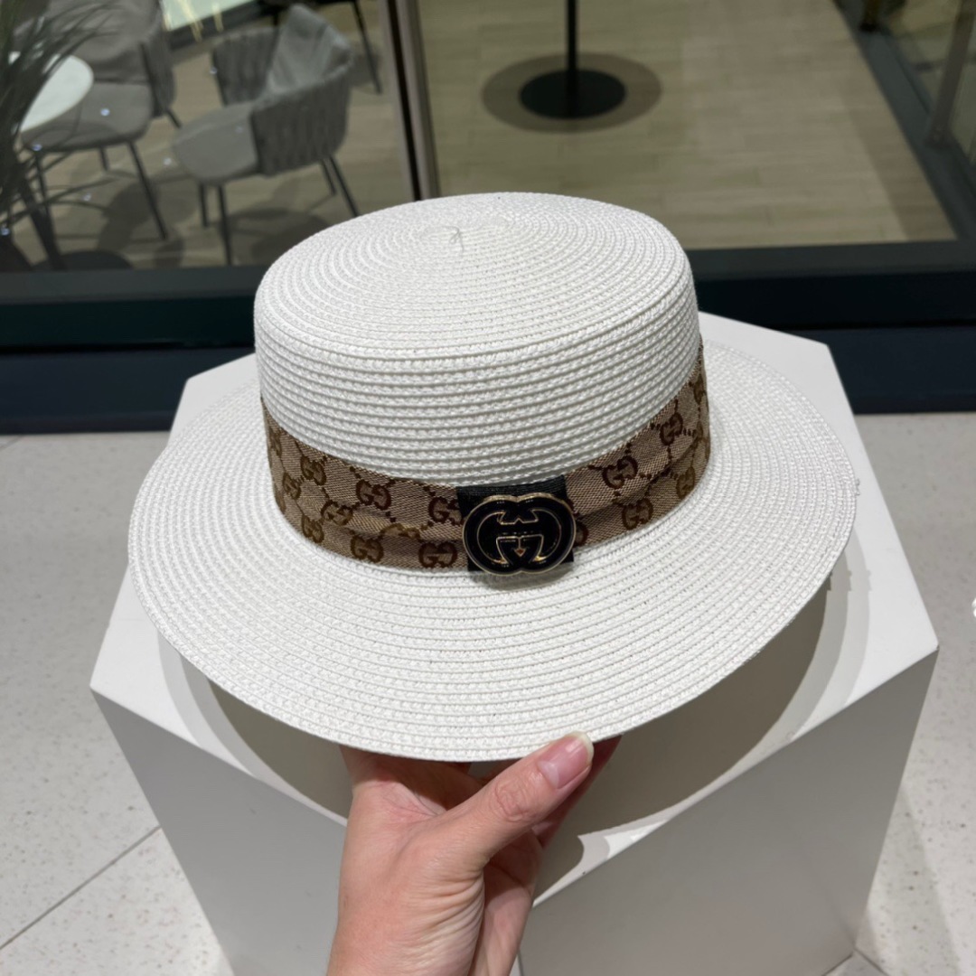  Gucci古奇草帽，遮阳帽，l头围57cm