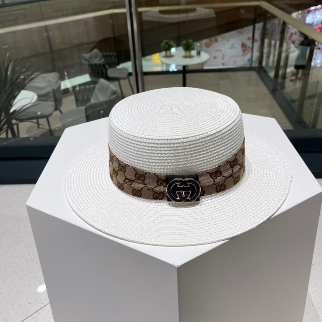  Gucci古奇草帽，遮阳帽，l头围57cm