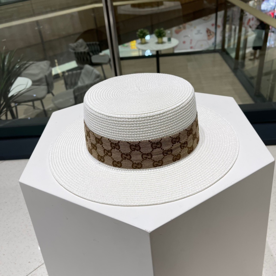  Gucci古奇草帽，遮阳帽，l头围57cm