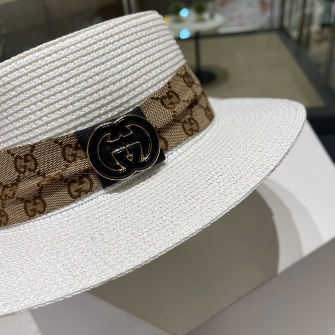  Gucci古奇草帽，遮阳帽，l头围57cm