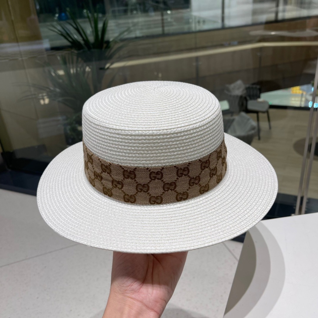  Gucci古奇草帽，遮阳帽，l头围57cm